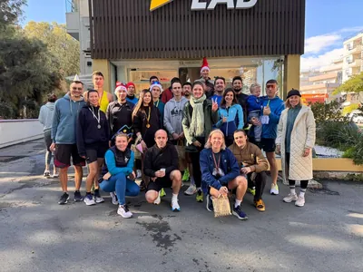 A photograph from the 2024 Limassol Santa Run.